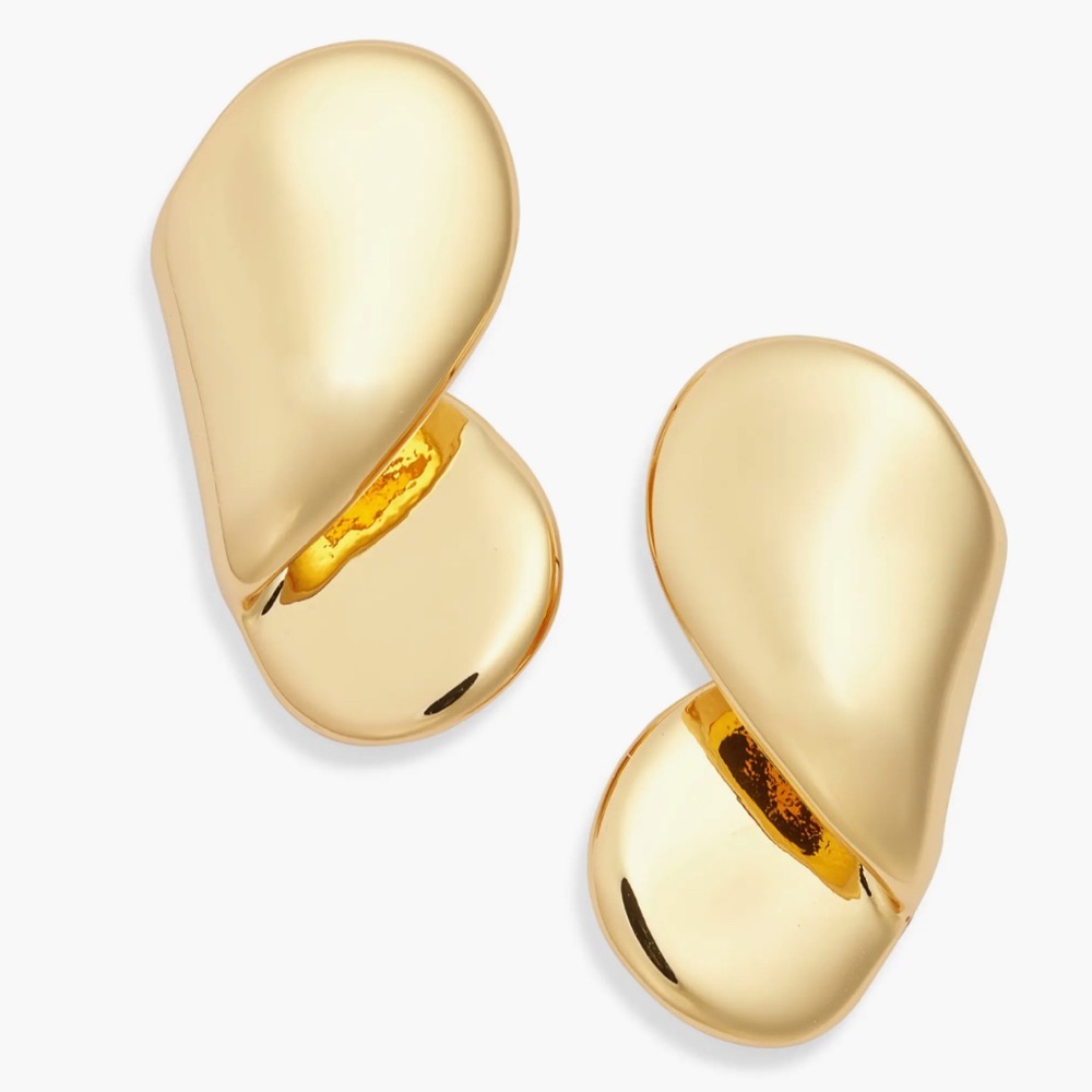 Jenny Bird Cora Drop Gold Earrings NWT 118$ - Picture 2 of 4